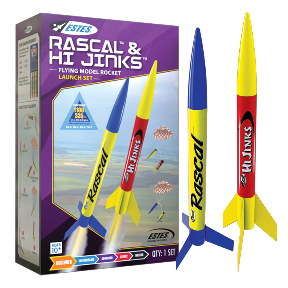 Estes Rascal/HiJinks Launch Set/2 Rockets E2X