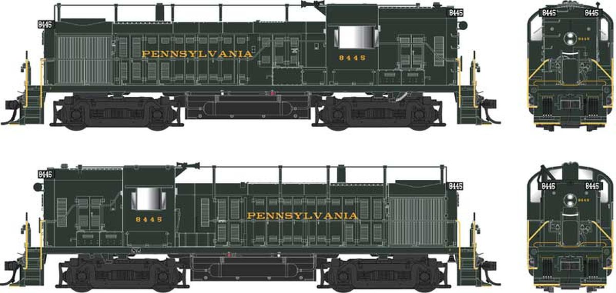 Bowser HO Pennsylvania Railroad #8445 DCC/Sound Alco RS-3 Hammerhead Diesel
