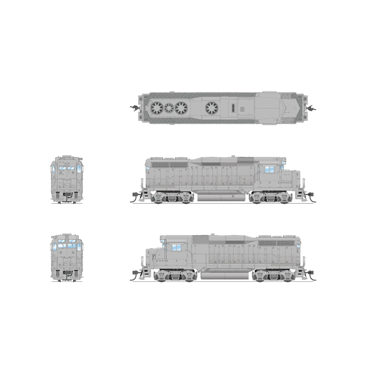 Broadway Limited HO GP30 Diesel Undec P4 DC/DCC Sound