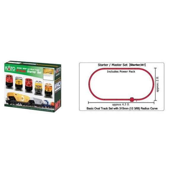 Kato N Scale FEC ES44AC Diesel & Freight Starter Set