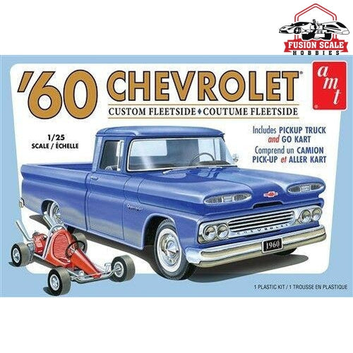 AMT Models 1/25 Chevrolet Custom Fleetside Pickup Truck 1960 w/ Go kart Model Parts Warehouse