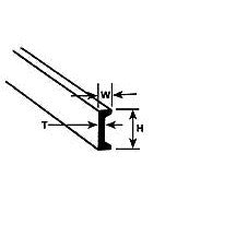 Plastruct 1/4" Polystyrene Channel (.250" or 6.4mm) 24" Length (5 per pack)