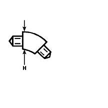 Plastruct 1/8"White 45° Elbow for TB-4 (5 per pack)