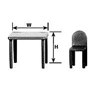 Plastruct O gauge White Styrene Table and Chair (1 per pack)