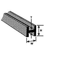 Plastruct Dark Gray ABS H-Column - 1/8" (3.2mm) x 1/8" (3.2mm) - .035 (0.9mm) thick - 15" (375mm) Length (5 per pack)