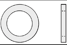Plastruct 1-5/32" O.D. x 7/8" I.D. Medium Gray ABS Ring (5 per pack)