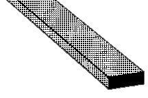Plastruct Dark Gray Solid ABS Strip - 1/8" (3.2mm) x 1/4" (6.4mm) - 15" (375mm) Length (5 per pack)