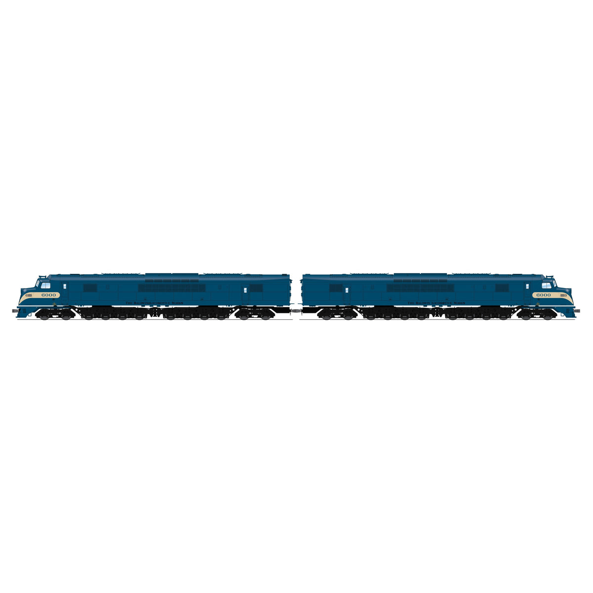 Broadway Limited HO P4 Centipede A-A Diesels Demo #6000A/6000B/Dk.Blue & Crem