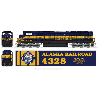 Kato N Scale Alaska Railroad #4328 100th Anniversary SD70MAC Diesel DCC