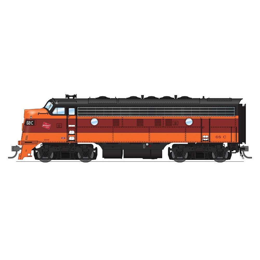 Broadway Limited HO P3 F7A Diesel Milw. #68C/maroon&org DC/DCC Sound