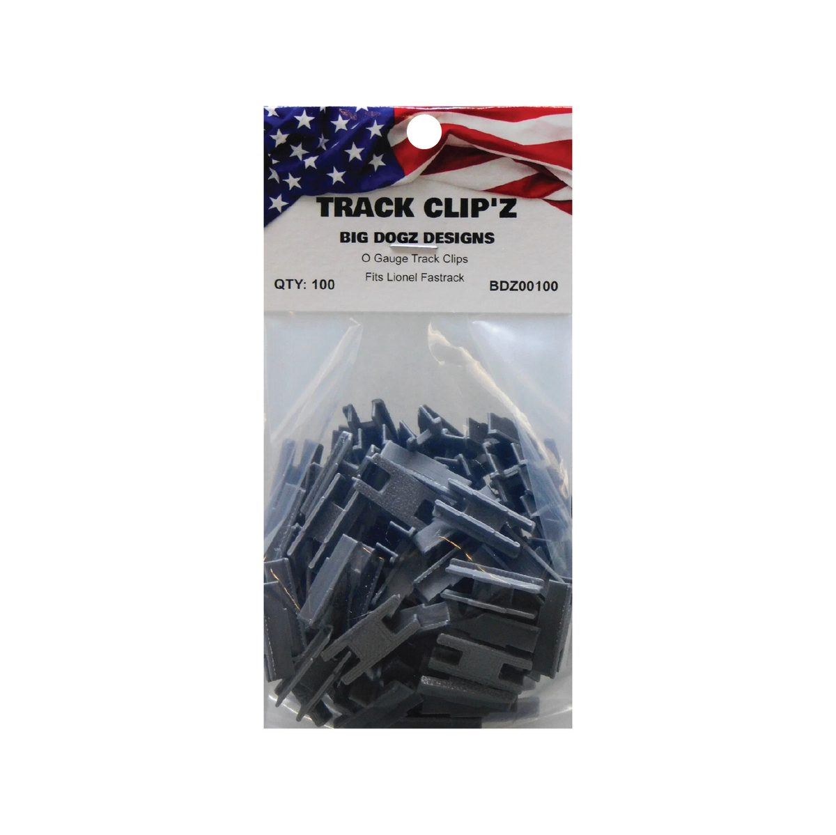 BIG DOGZ DESIGNS TRACK CLIP'Z FOR LIONEL FASTRACK (100) CLIPS lock BDZ00100