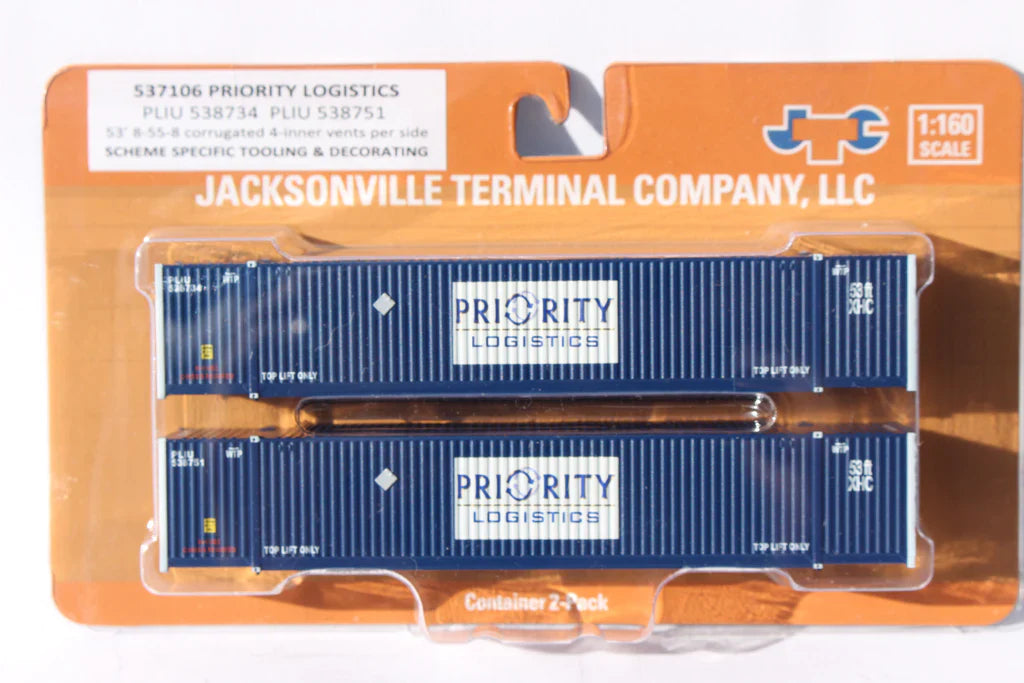 Jacksonville Terminal Co N Priority Logistics 53' HIGH CUBE 8-55-8 corrugated containers 2 Pack | 537106
