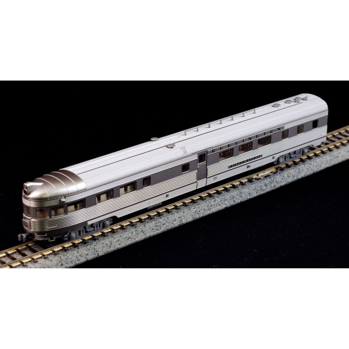 Kato N Scale CB&Q Silver Streak Zephyr 6pc Set With E5A & 5 Passenger Cars DCC/Sound