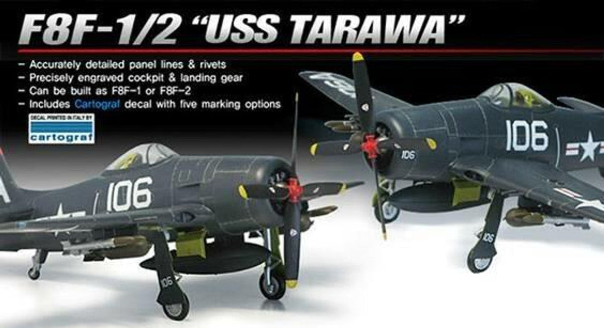 Academy 1/48 Academy F8F1/2 USS Tarawa USN Fighter
