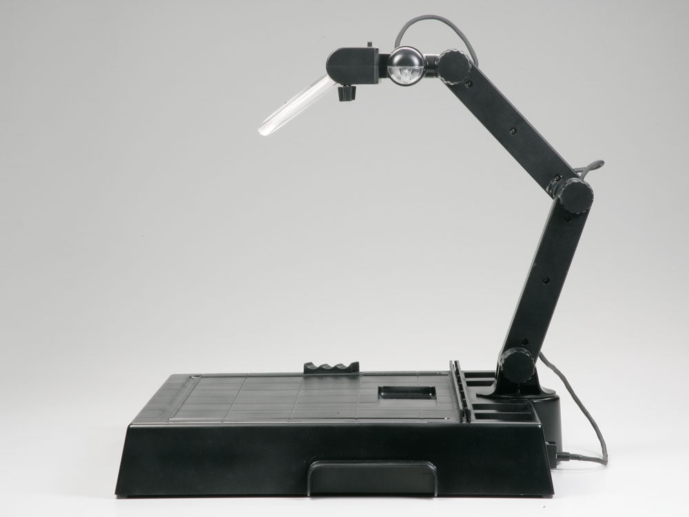 Tamiya Work Station with Magnifying Lens & LED Lights – Model Building Workbench Tool (74064)