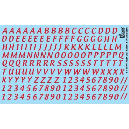 Gofer Racing Decals Red Letters And Numbers 5/8 Inch
