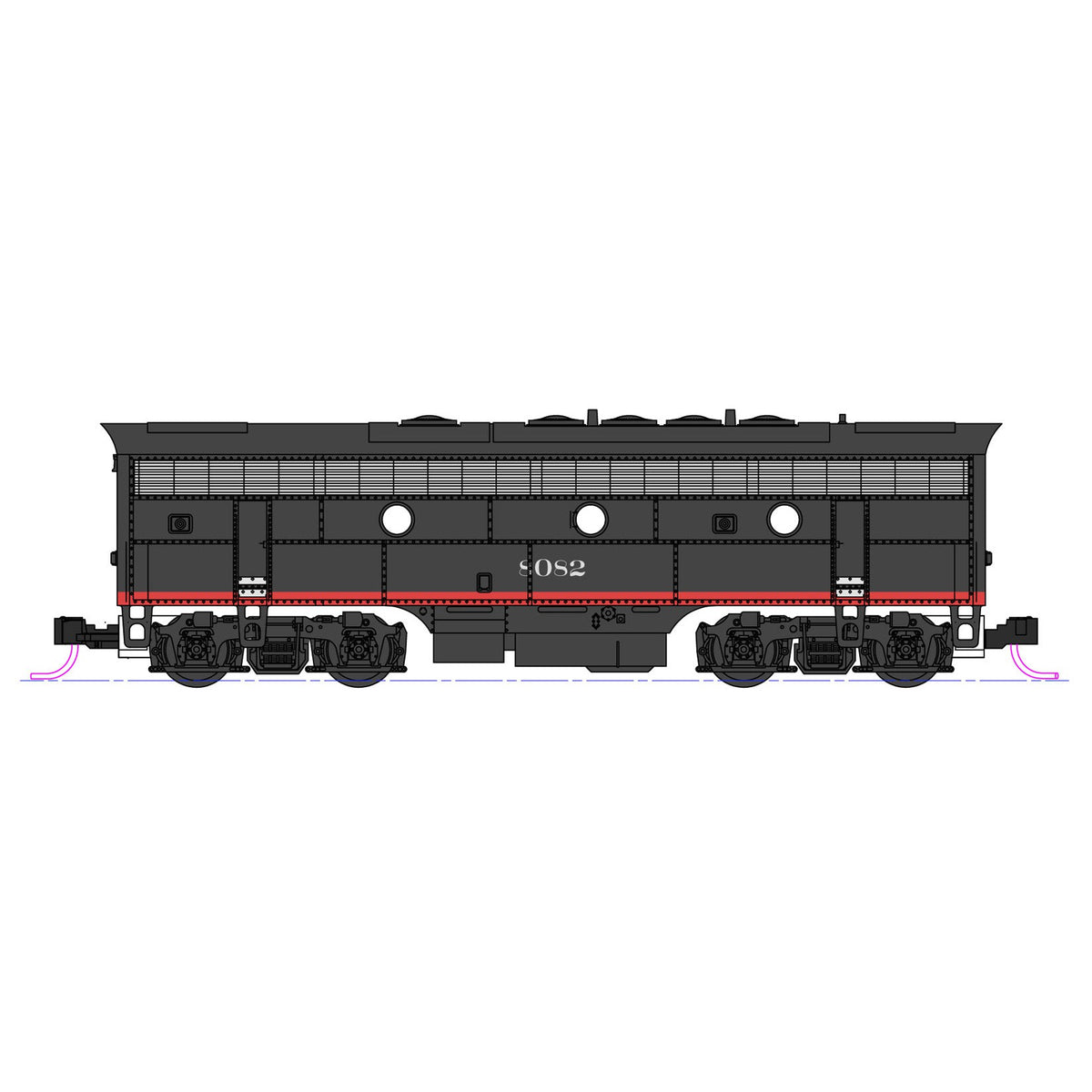 Kato N Scale F7 A/B Diesels SP #6282 & 8082 with Digitraxx DCC Decoders