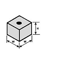 Plastruct ABS Column Block  1/2" (12.7mm) x 1/2" (12.7mm) - (5 per pack)