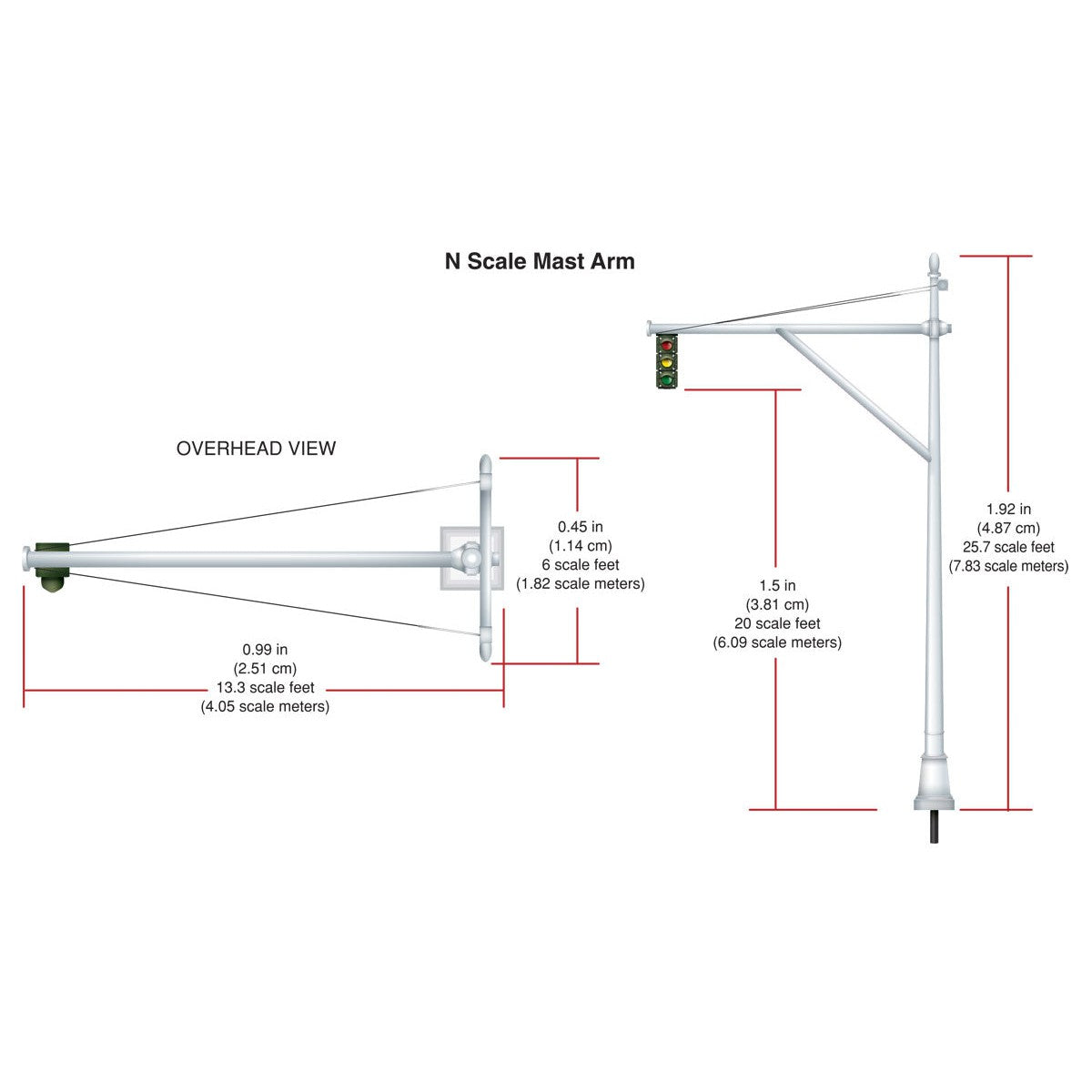 Woodland Scenics N Mast Arm Traffic Lights