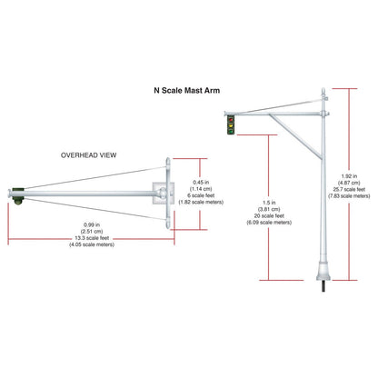 Woodland Scenics N Mast Arm Traffic Lights